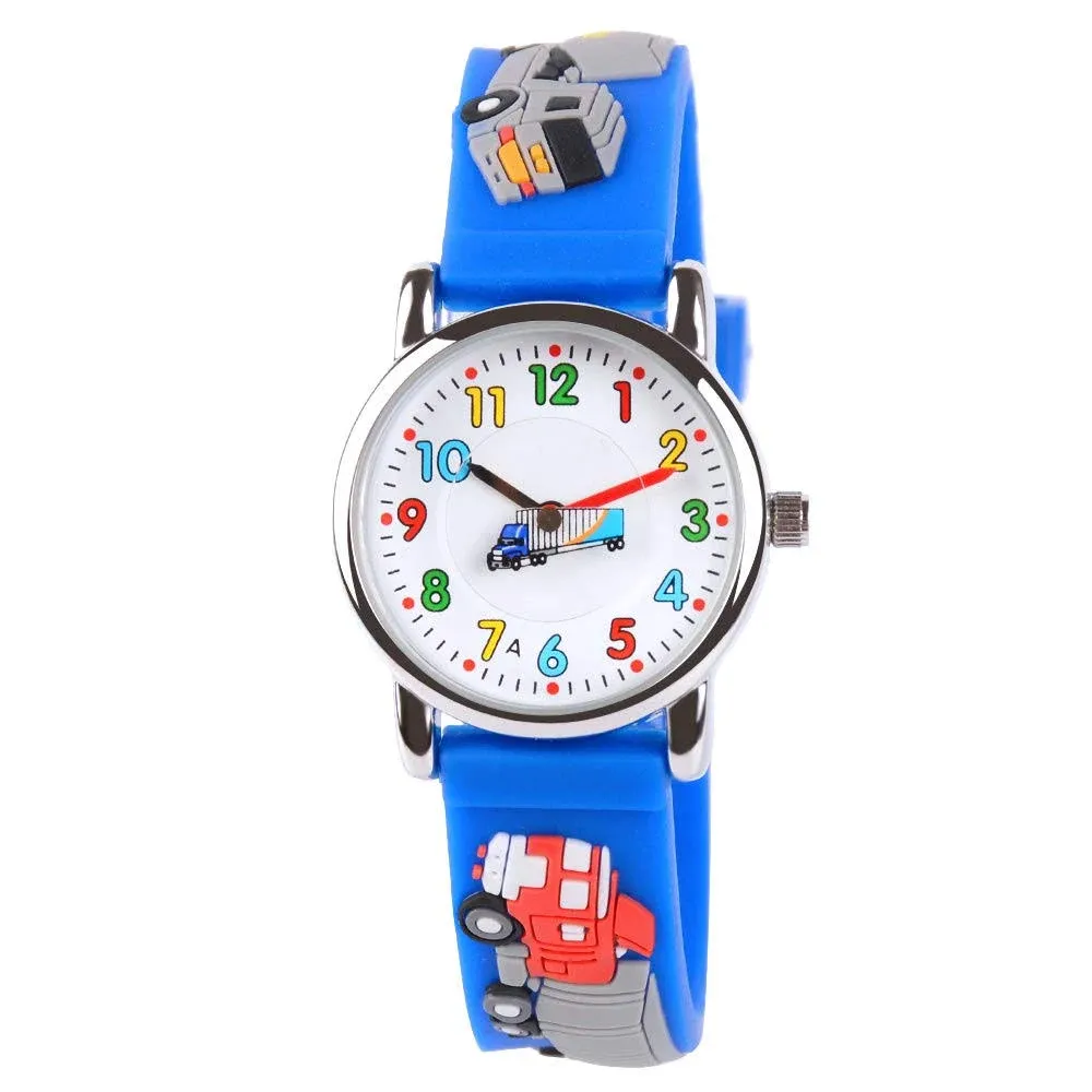 Venhoo Kids Watches 3D Cartoon Waterproof Silicone Children Wrist Watch Child Gifts for 3-10 Little Girls Boys Child-Track