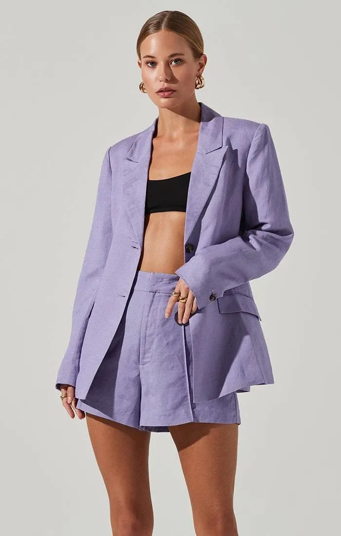 Astr The Label | Ayra Front Button Blazer | Size L | Lavender