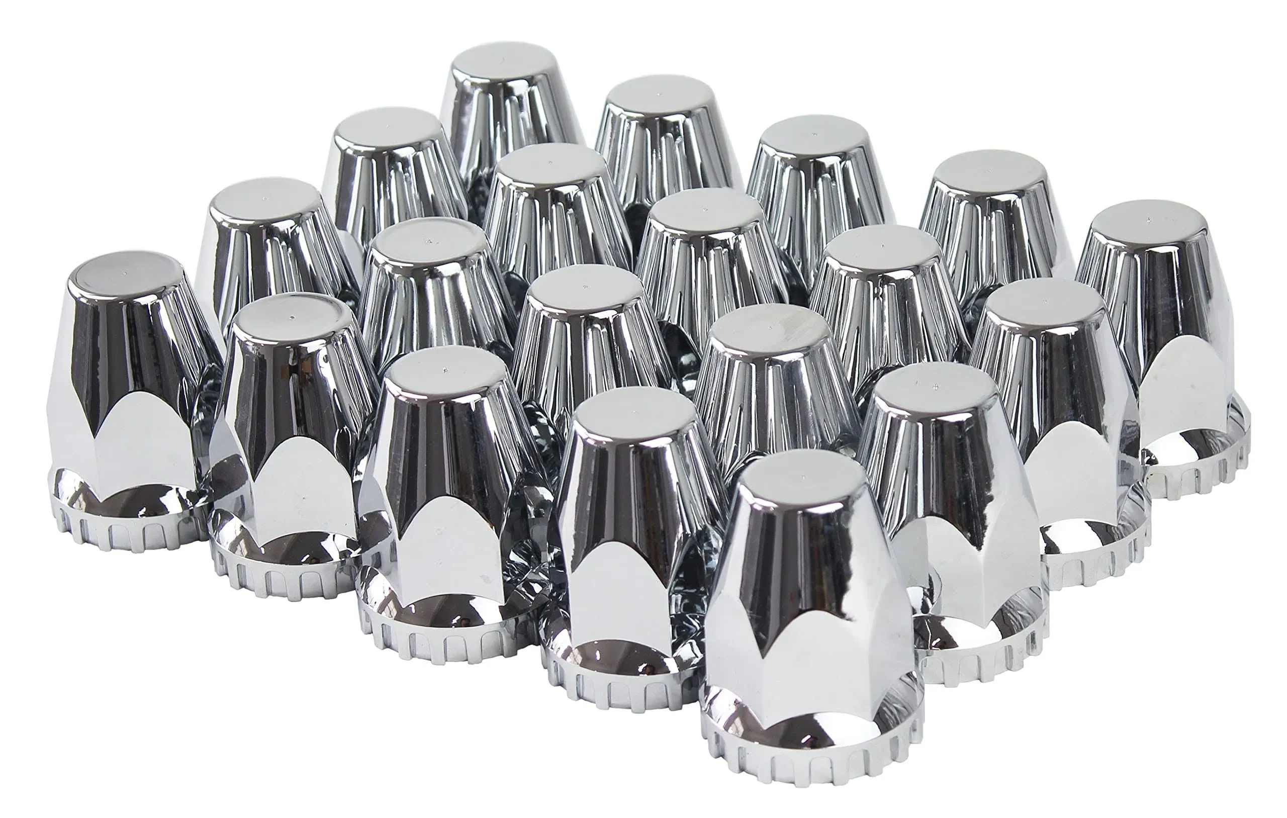 JIUXI ABS Chrome Plastic 33mm Thread-on Standard Lug Nut Covers for Semi Trucks