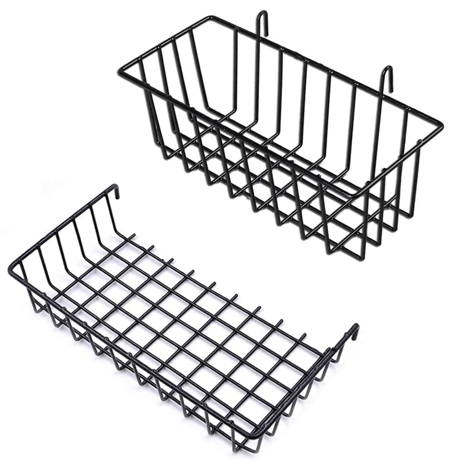 GBYAN Wall Grid Accessories Wire Grid Baskets Shelf Organizer for Grid Panel Board, 2 Pack