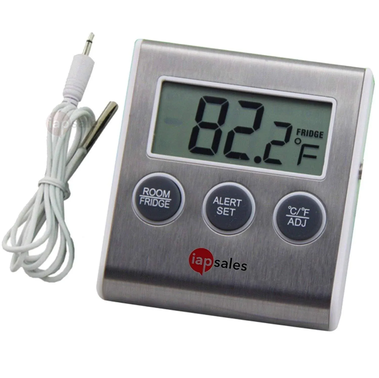 Indoor Outdoor Thermometer Digital Refrigerator Thermometer with 2 Sensor and Audible Alarm Fridge Freezer Thermometer