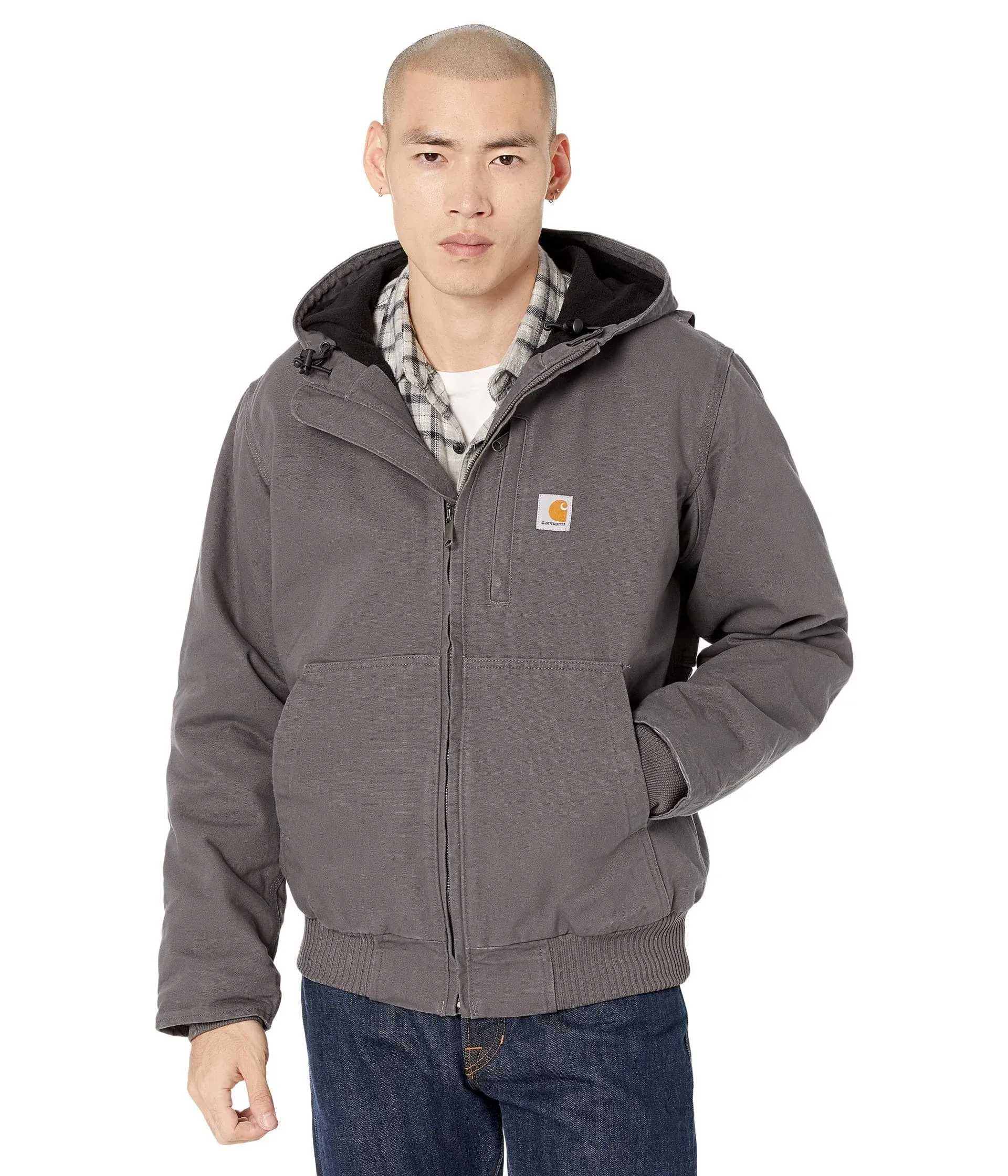 Carhartt Men's Full Swing Loose Fit Washed Duck Fleece-Lined Active Jacket