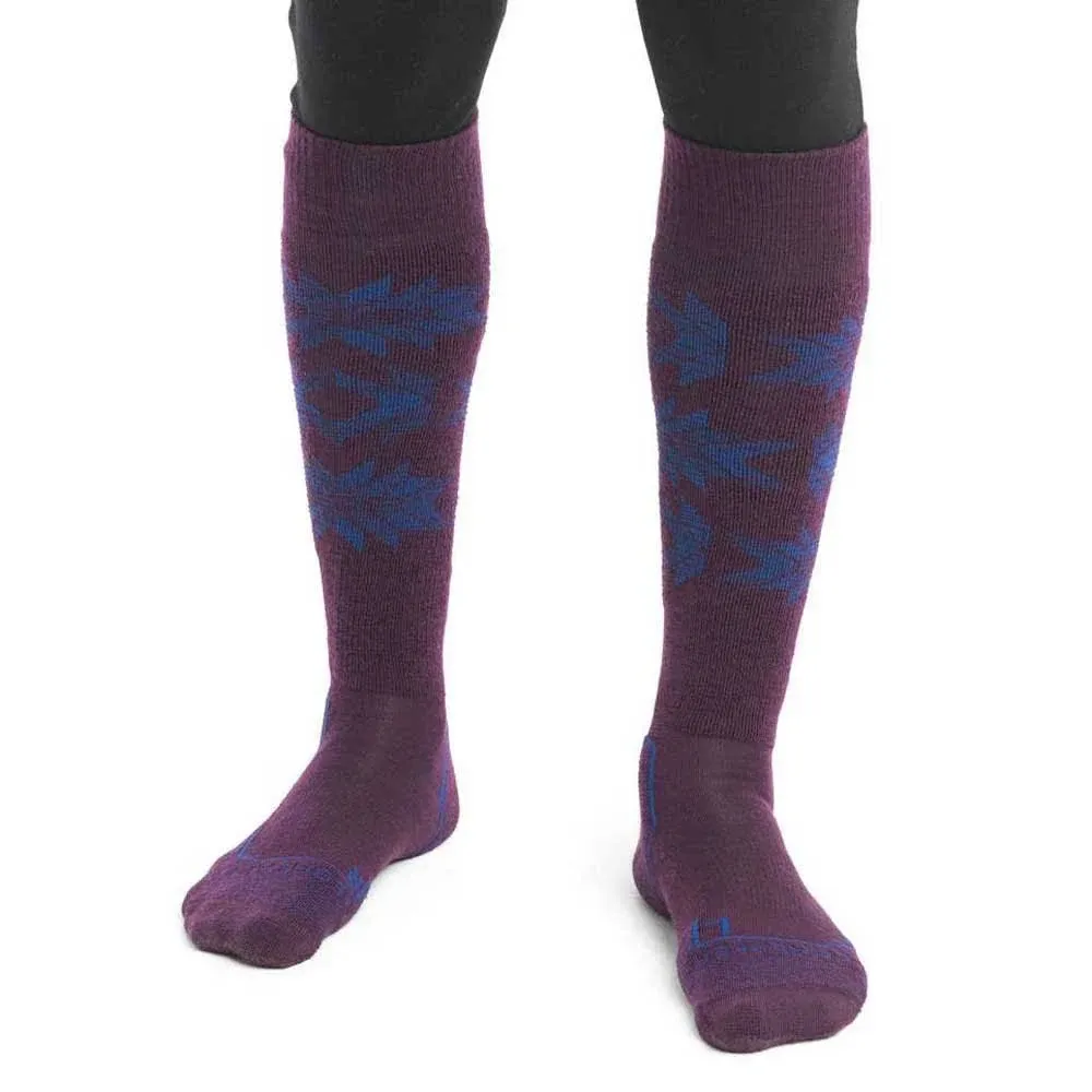 Icebreaker Merino Ski+ Light Over The Calf Socks Ski Heritage - Man - Nightshade ...