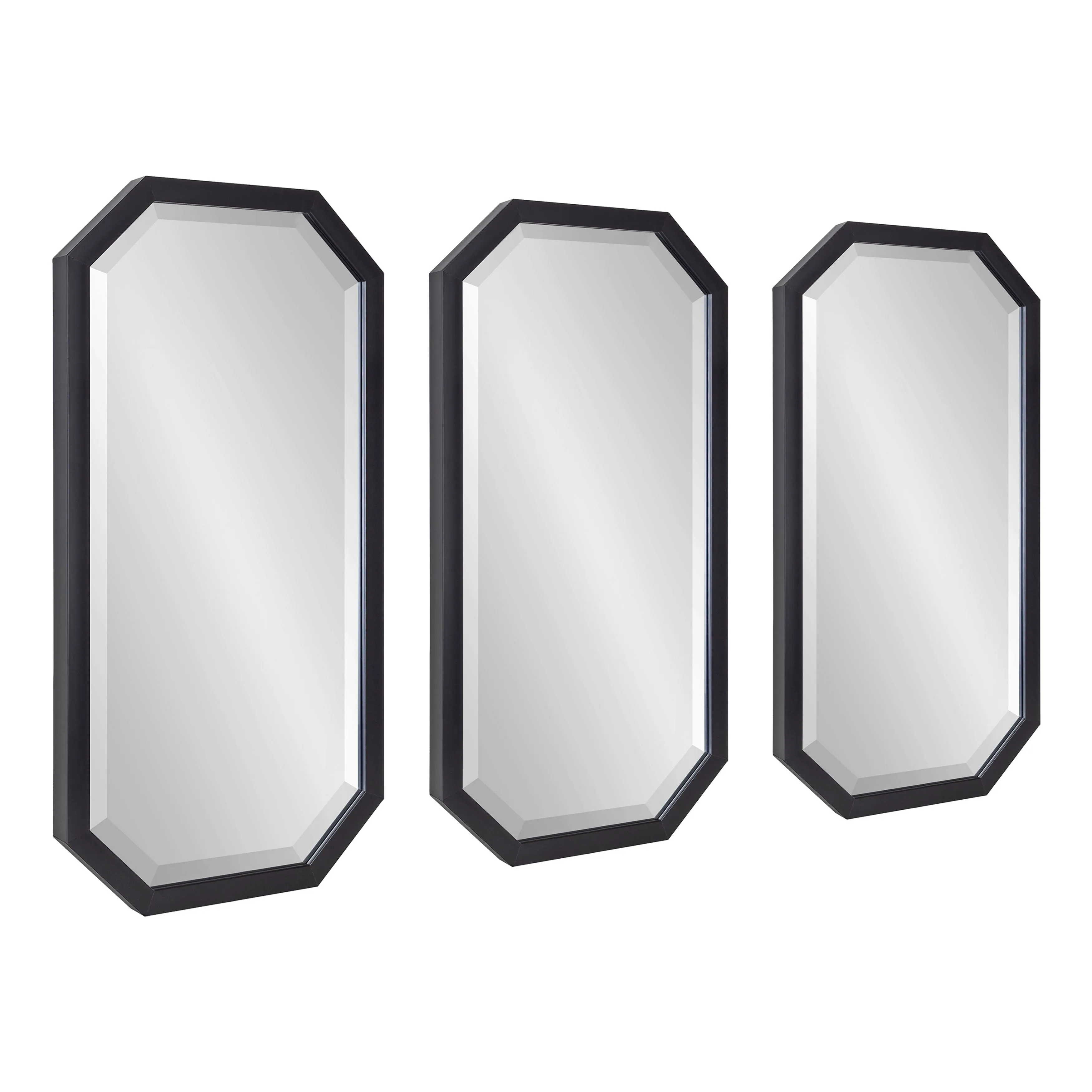 Kate and Laurel Laverty Wall Mirrors in Black (Set of 3)