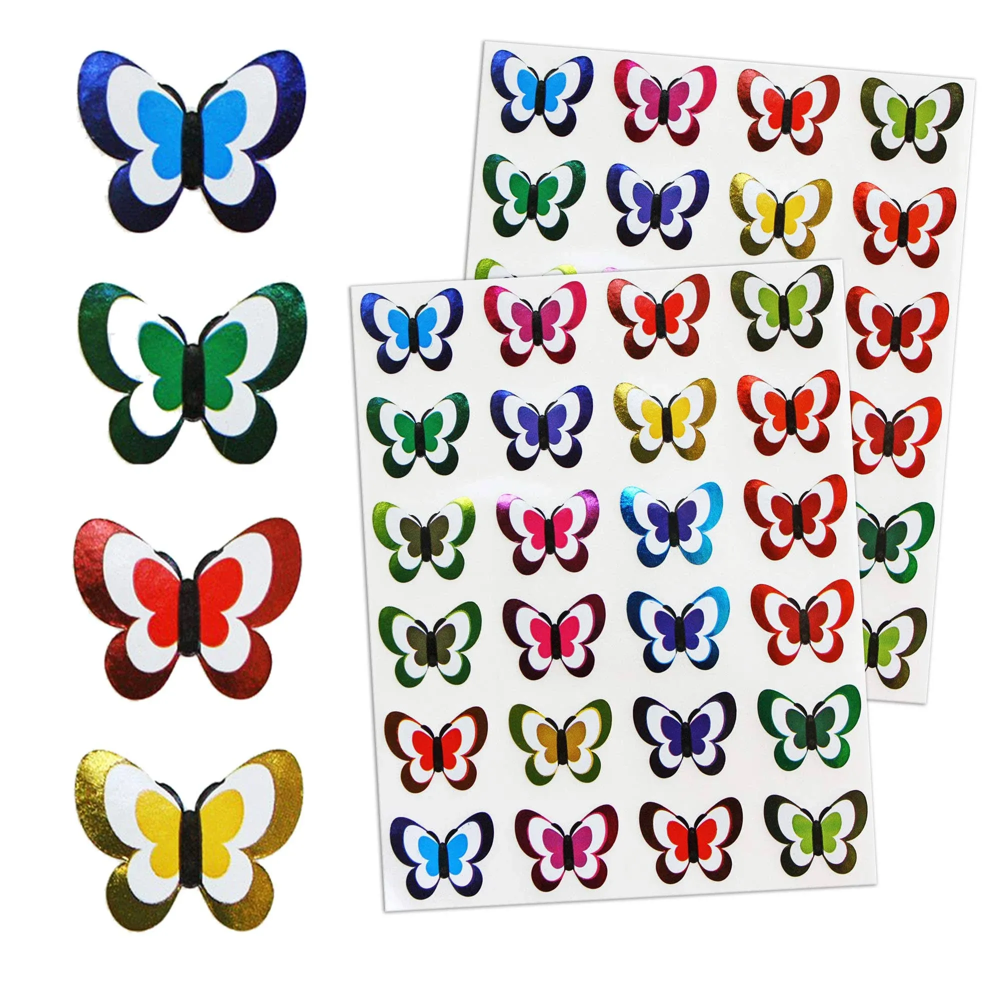 Royal Green Butterfly Stickers for Kids in Metallic Colors - Butterflies ...