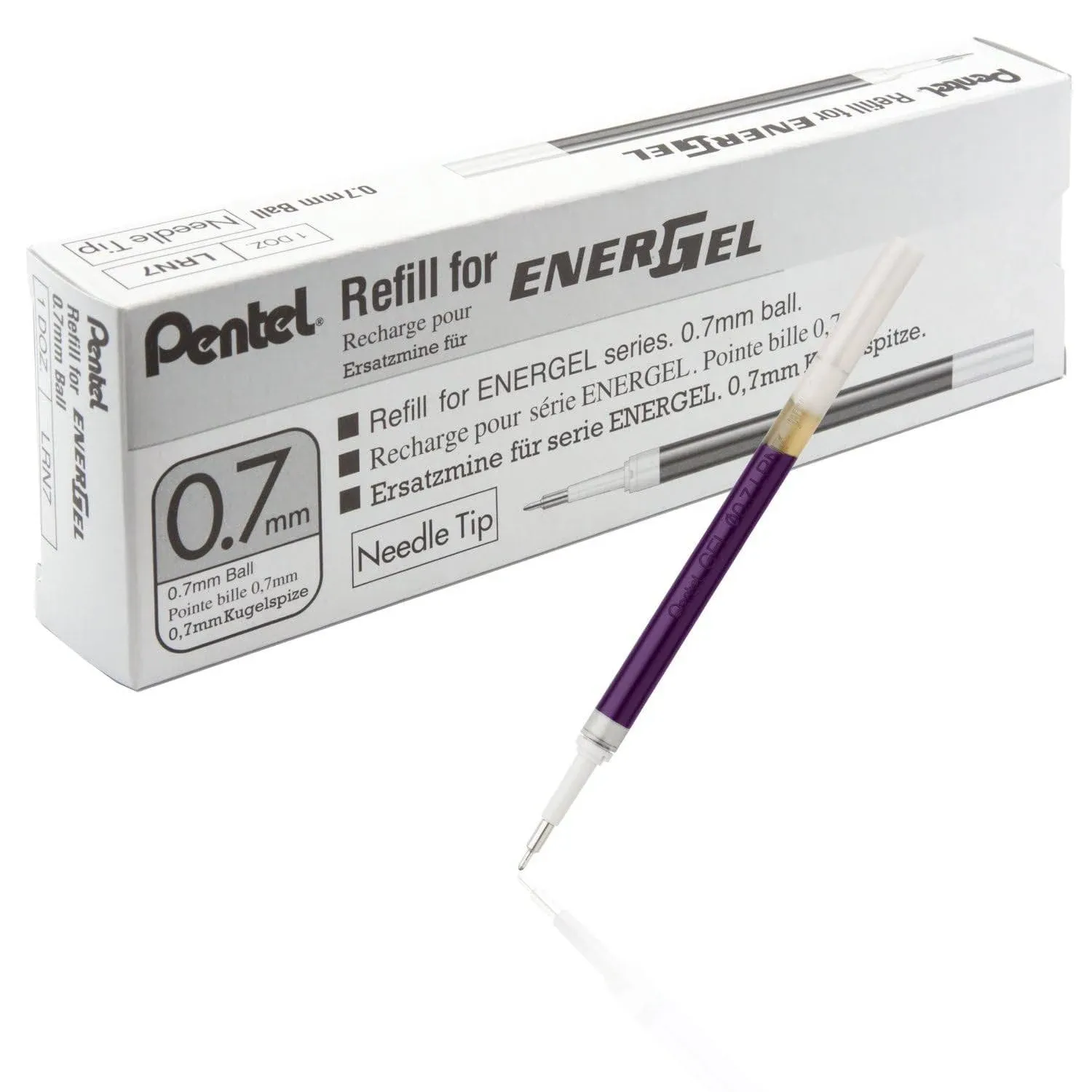 Refill for Pentel EnerGel Retractable Liquid Gel Pens Medium Needle Tip Violet Ink LRN7V