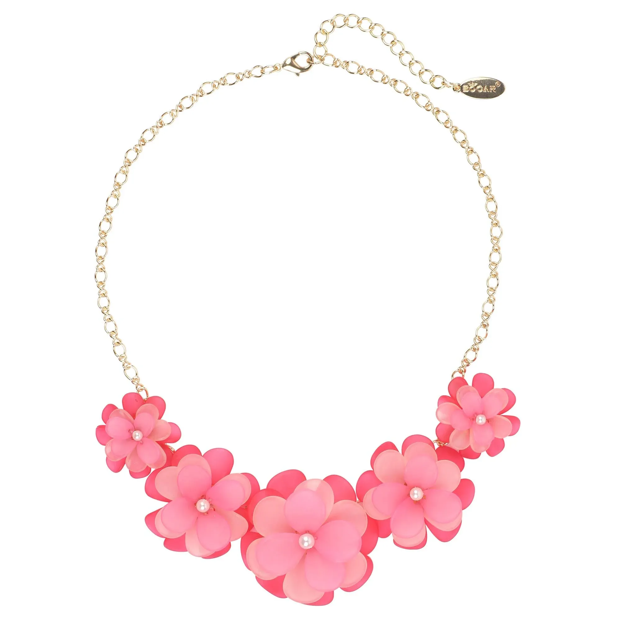 Bocar Acrylic Pendant Collar Statement Flower Choker Necklace for Women