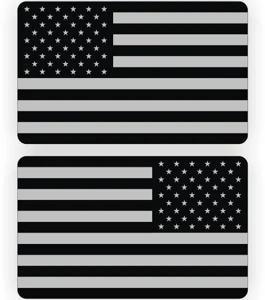 Stealthy 2×3 American Flag Stickers | Decals | Labels Black Ops Tool Lunch Box Helmet Patriotic Old Glory USA Flags RH & LH | Size: 2&quot; x 3&quot;