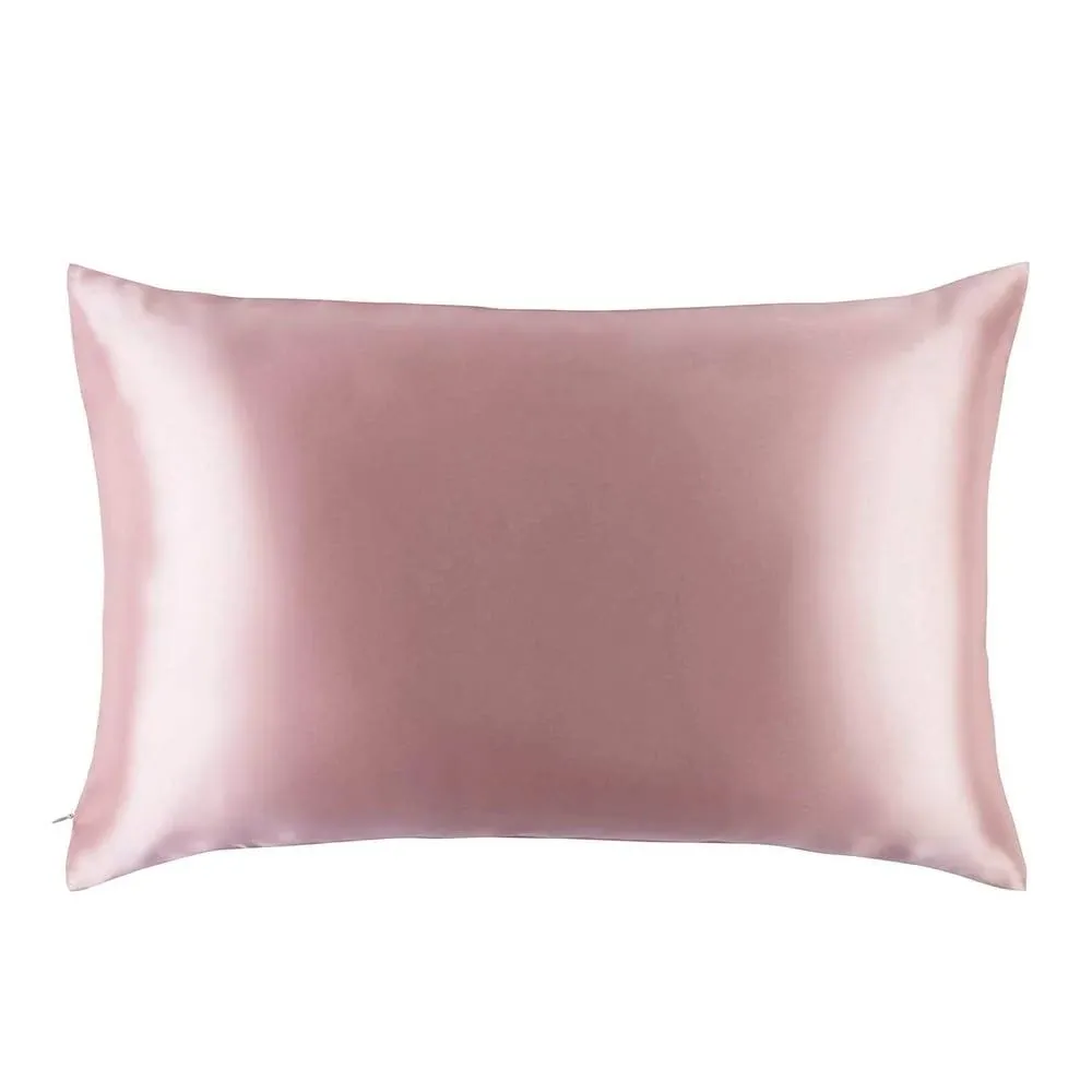 MYK Pure Natural Mulberry Silk Pillowcase, 19 Momme with Both Sides Silk for Hair & Skin, Oeko-Tex, Queen size, Pink