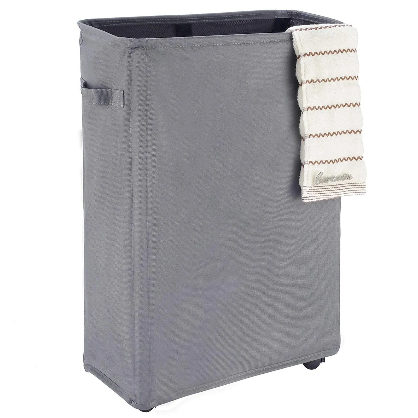 Caroeas 22&#034; Slim Rolling Laundry Basket with Card Waterproof Laundry Storage