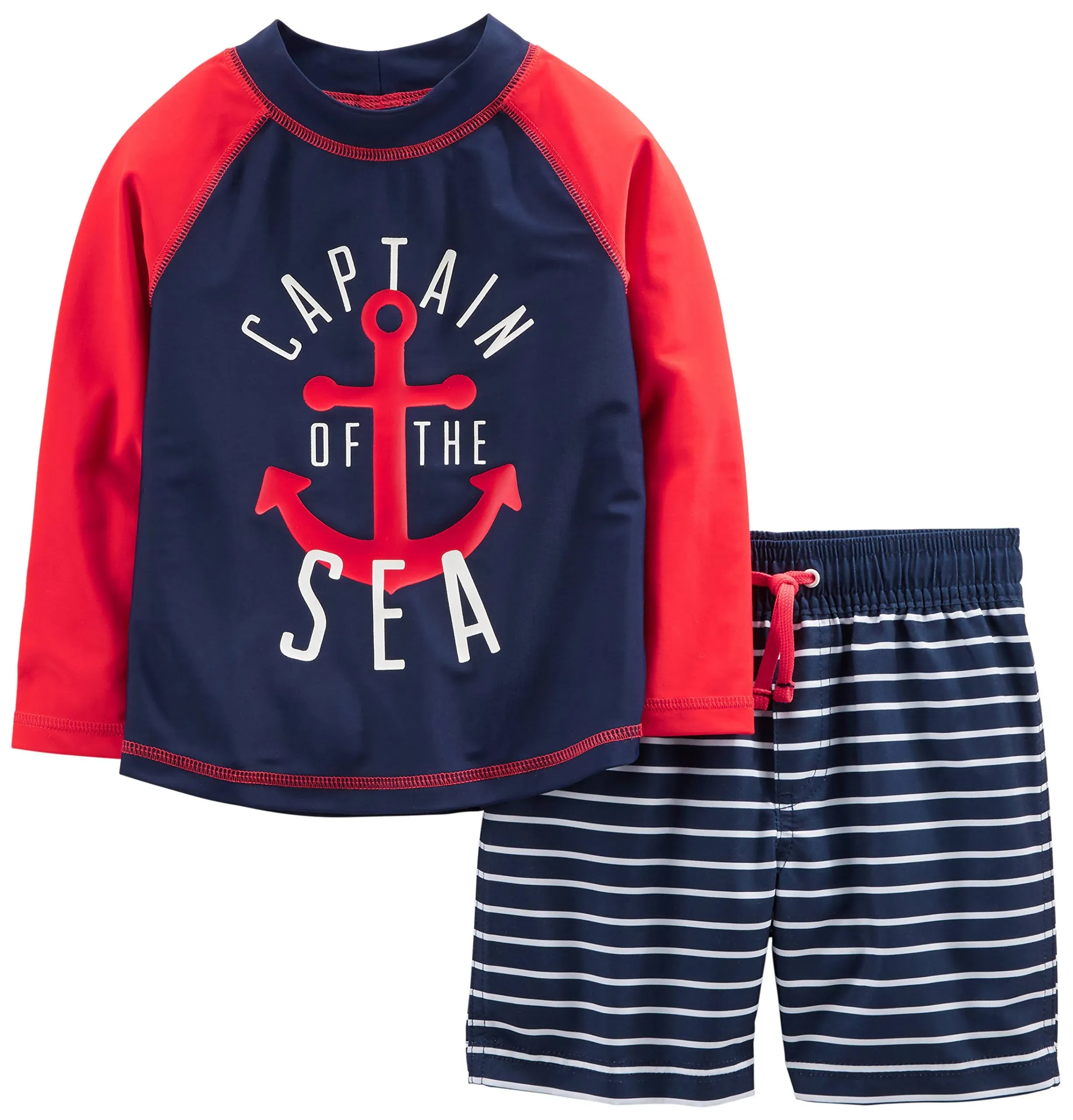 Simple Joys by Carter's Toddlers and Baby Boys' Swimsuit Trunk and Rashguard Set