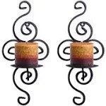 Super Z Outlet Pair of Elegant Swirling Iron Hanging Wall Candleholders Votives Sconce for Home Wall Decorations, Weddings, Events