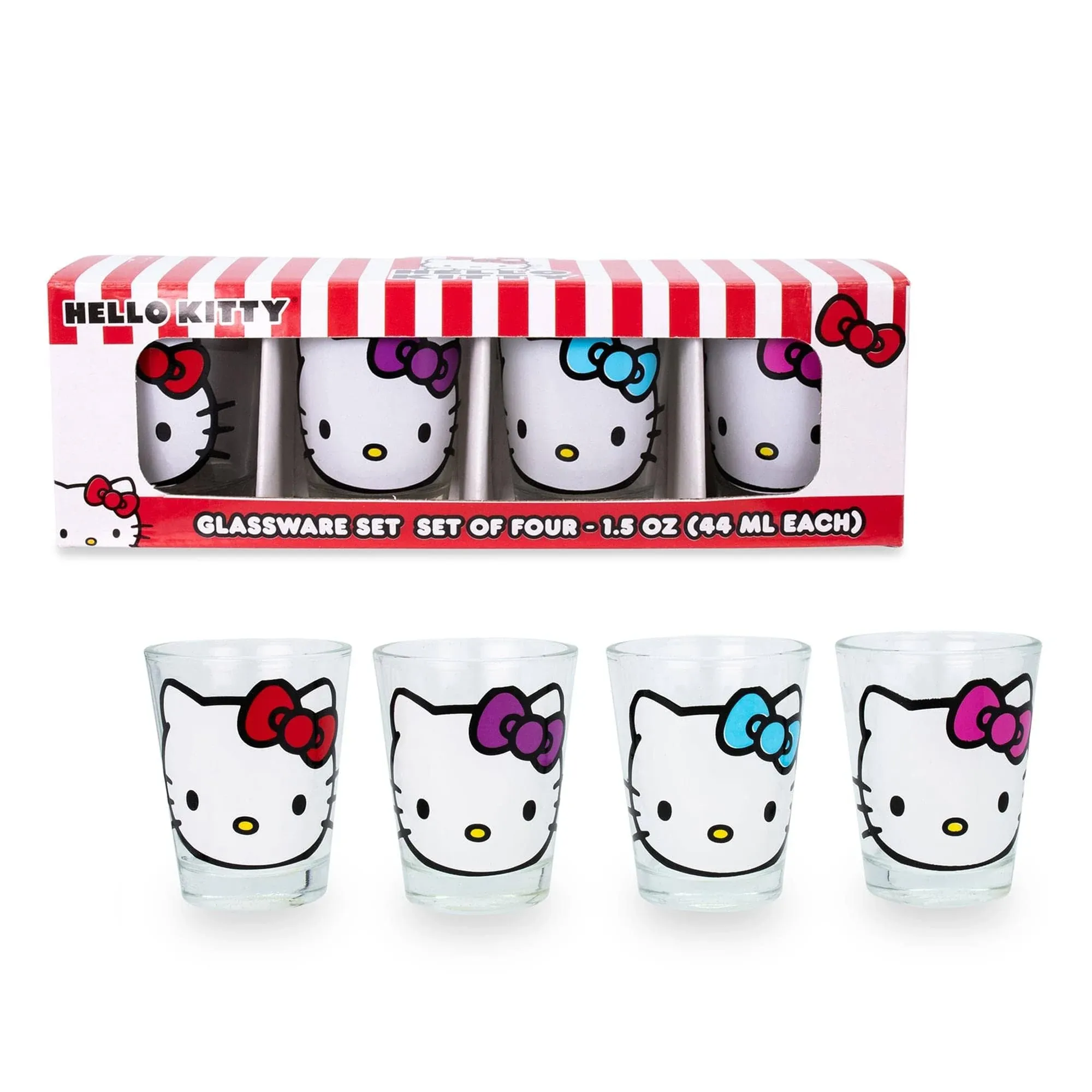 Hello Kitty Shot Glasses - Set of 4 15oz Silver Buffalo