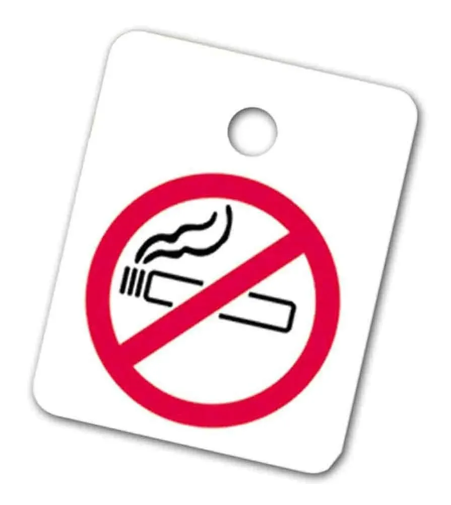 No Smoking Reminder - Plastic Key Tag Fob (100 per Pack)