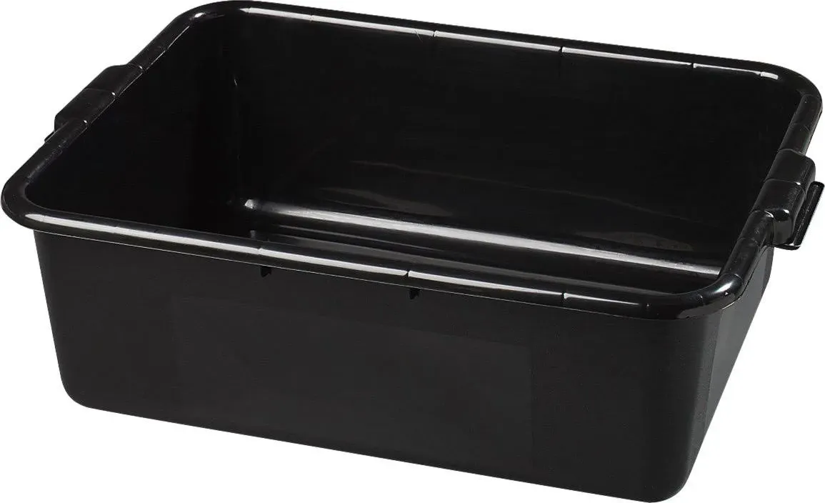 Comfort Curve(TM) Bus Box, 1 compartmentin.L x 15in.W x 7in.H, reinforced rims, stackable, Comfort Curve handles, dishwasher safe, high density polyethylene, (price per each, MUST purchase by skid of 240), black (240 each minimum order)