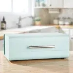 mDesign Metal Kitchen Countertop Bread Box, Home Storage Bin - Matte Mint