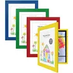 Front Loading Kids Art Frame in Multicolor - 8.5x11 Frame with Mat and 10x12....