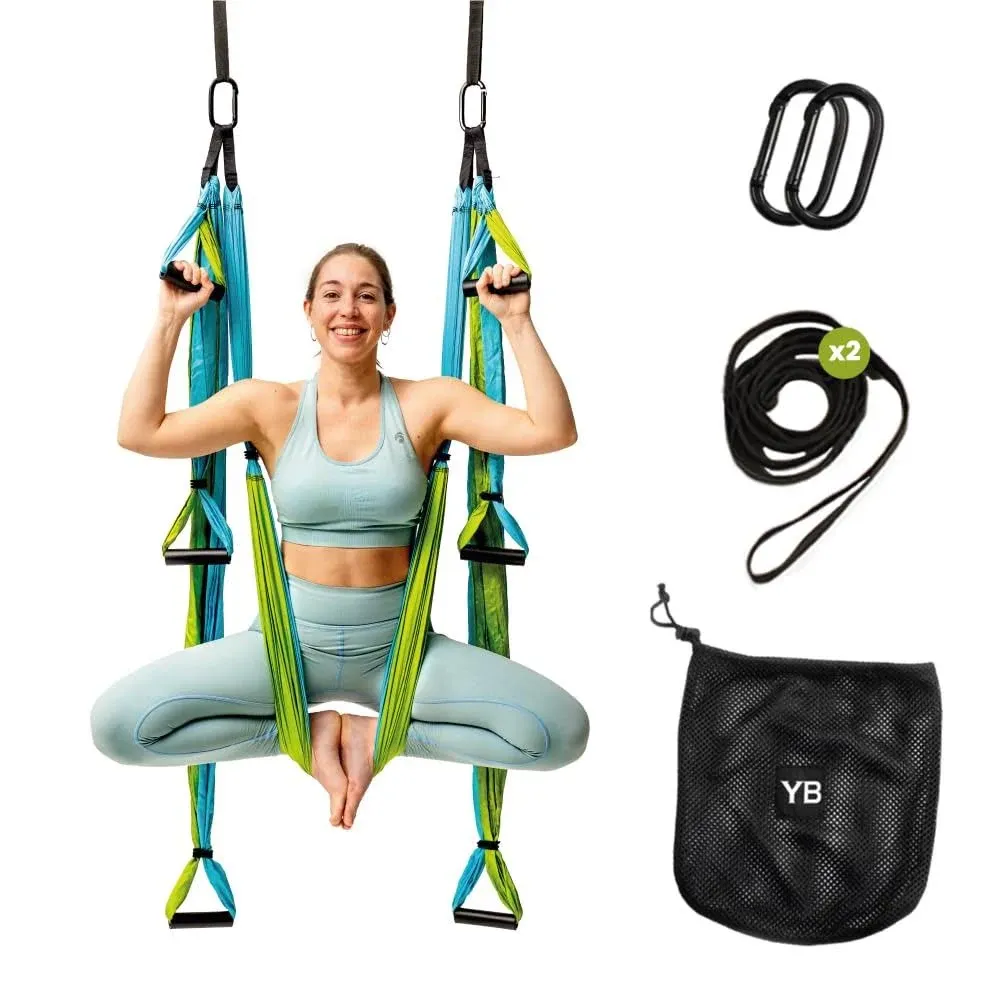 Yoga Trapeze [Official] - Yoga Swing/Sling/Inversion Tool, Blue/Green by Yogabody ...