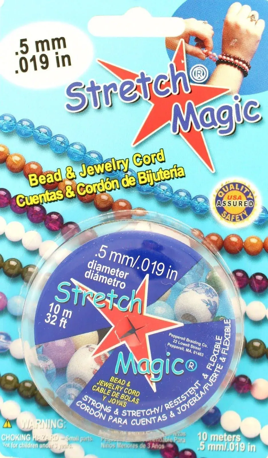 Stretch Magic Bead & Jewelry Cord .5mmX10m, Black 6 x 3.5 x 1