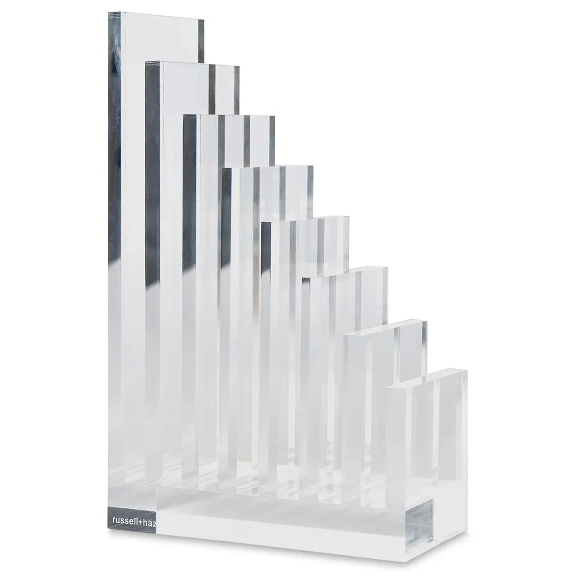 Russell and Hazel Acrylic Desk Accessories - Acrylic Collator and Bookend, 5"W x 2-1/2"D x 8"H