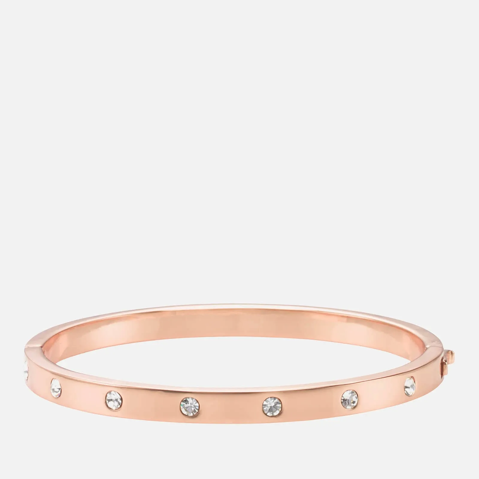 Kate Spade New York Women's Metal Stone Hinged Bangle - Clear/Rose Gold