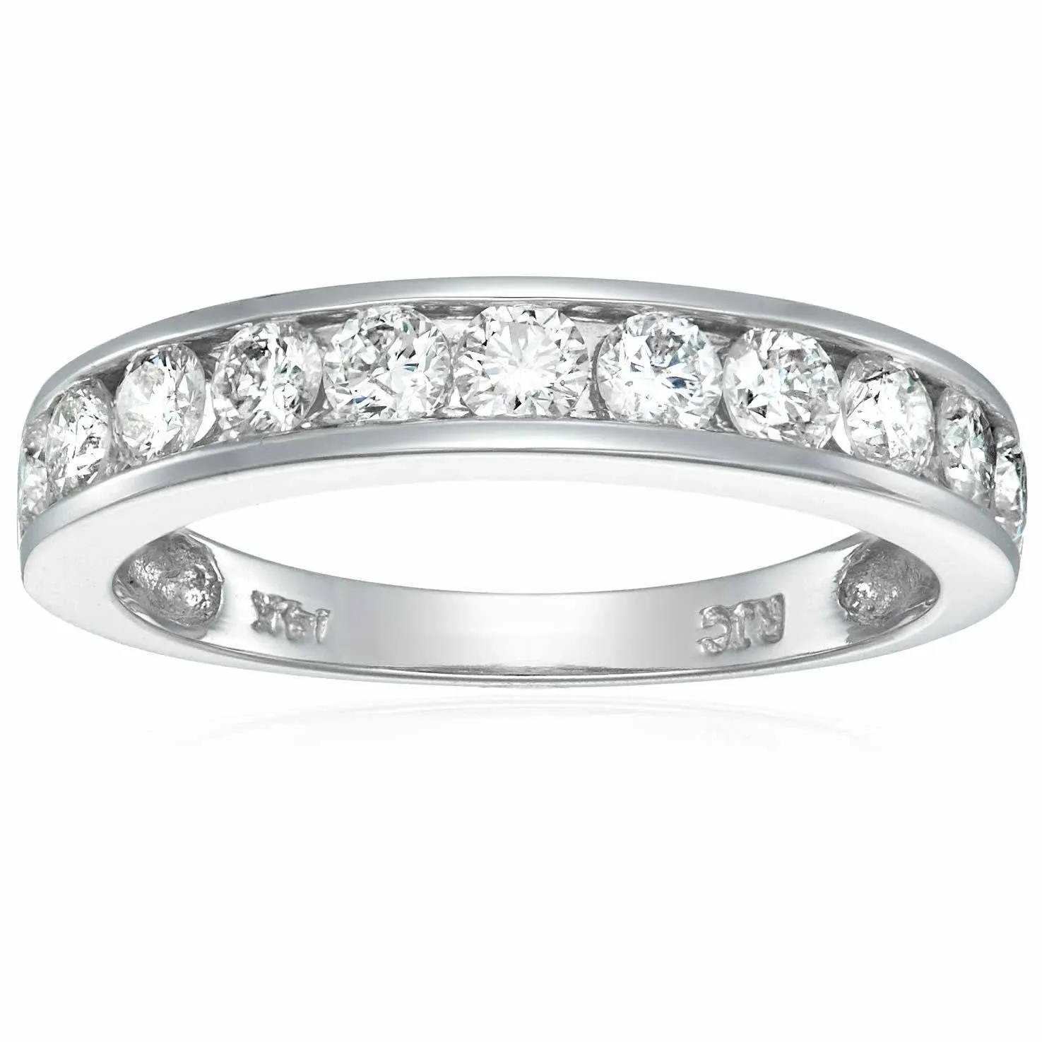 Vir Jewels 1 Cttw SI2-I1 Certified 14K White Gold Classic Diamond Wedding Band ...