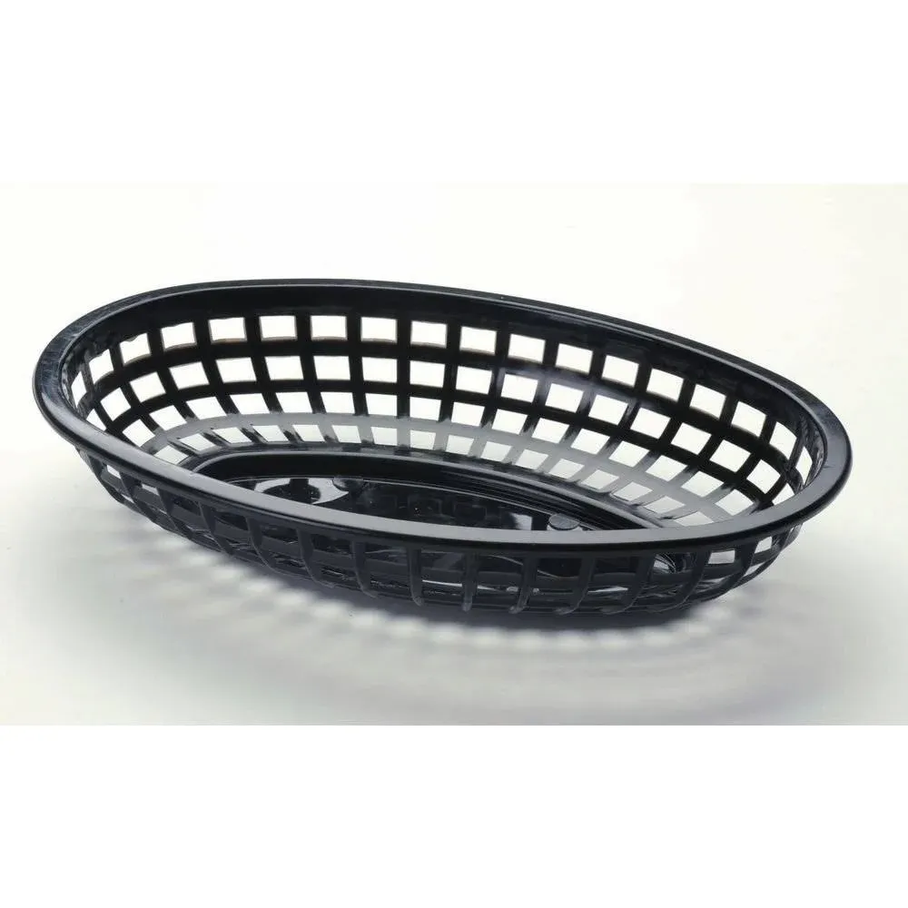 Tablecraft 1074 Oval Sandwich Basket, Black, Case of 12