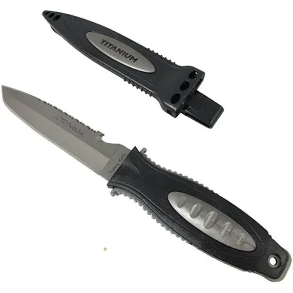 Scuba Choice Diving 10.5" Titanium Point-Tip Dive Knife with 2 Knife Straps