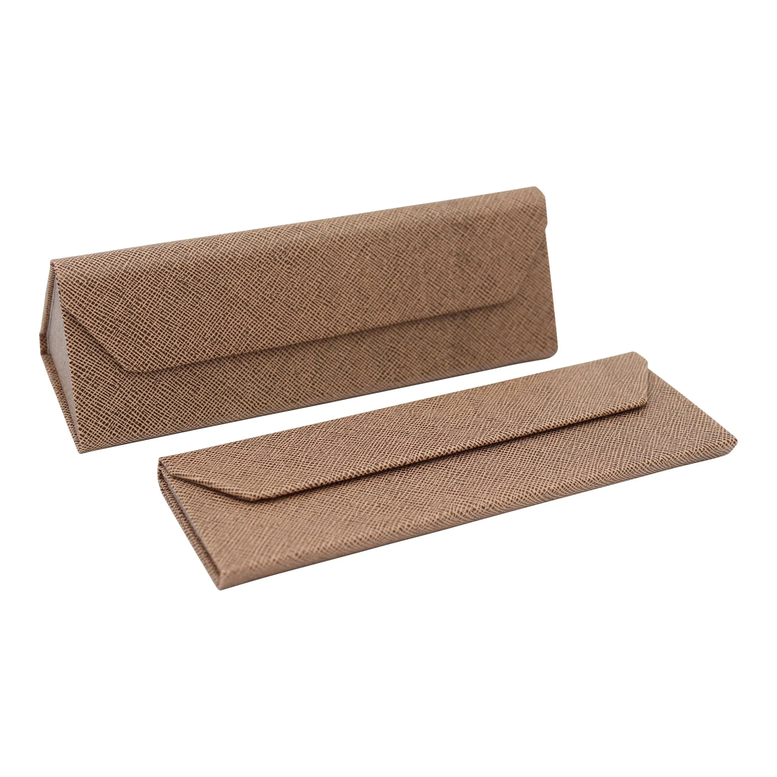 Real Sic Caramel Solid Color Glasses Case - Vegan Leather Magic Folding Hardcase ...