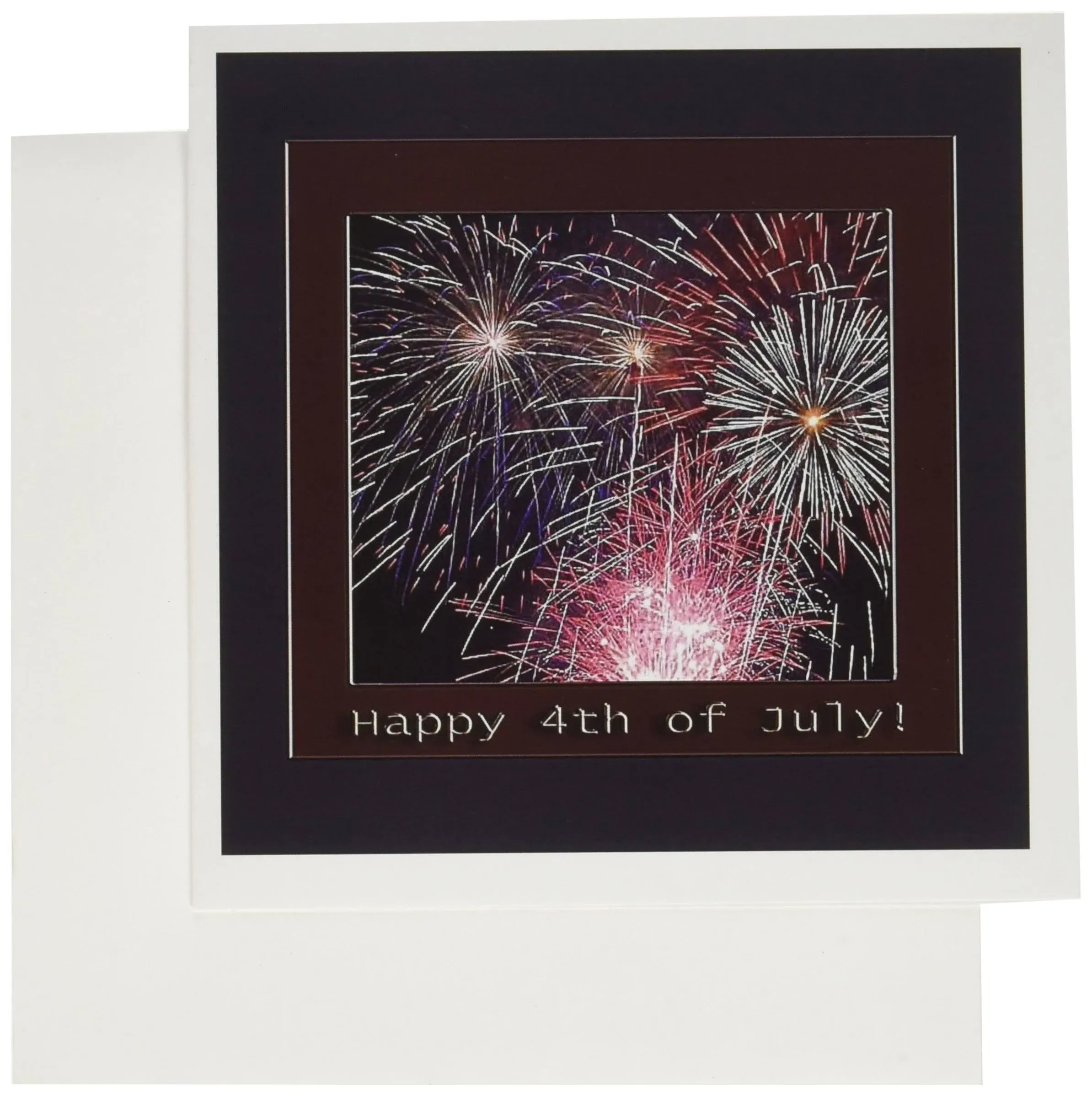 3drose 4th of July Fireworks, Greeting Cards, 6 x 6 Inches, Set of 6