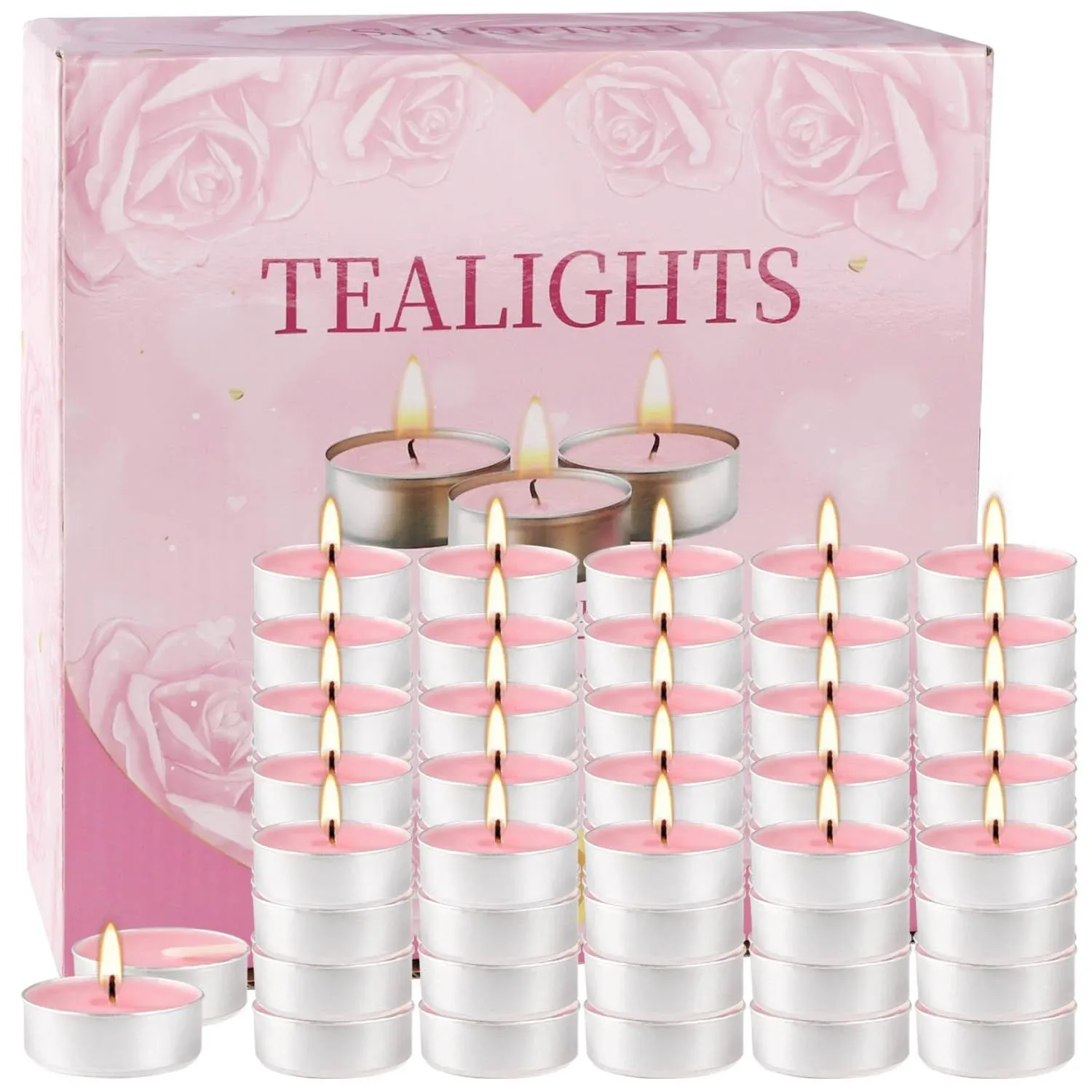 100Pcs Unscented Tealight Candles Bulk - 4 Hours Mini Votive Candles with Cot...