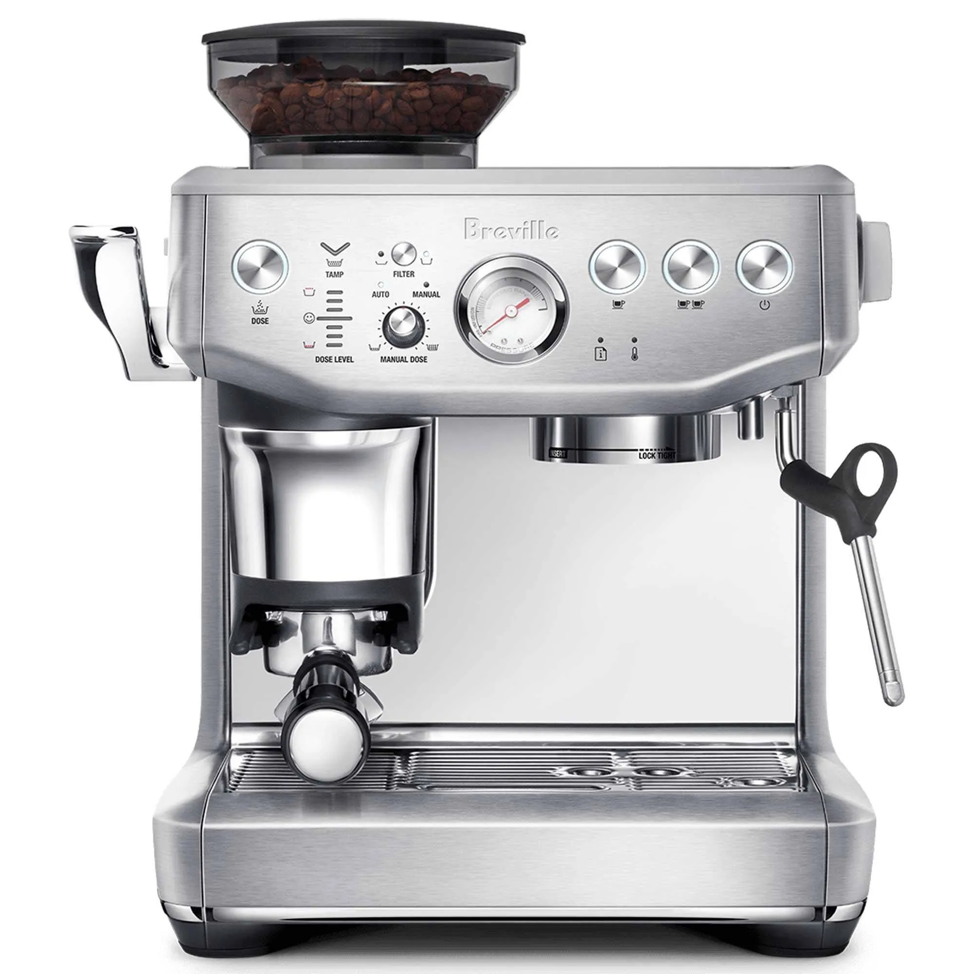 Breville Barista Express® Impress 濃縮咖啡機,2 公升,拉絲不鏽鋼,BES876BSS