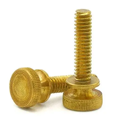 Brass Knurled Head Thumb Screw Machine Screws 1/4&#034;-20 QTY 25