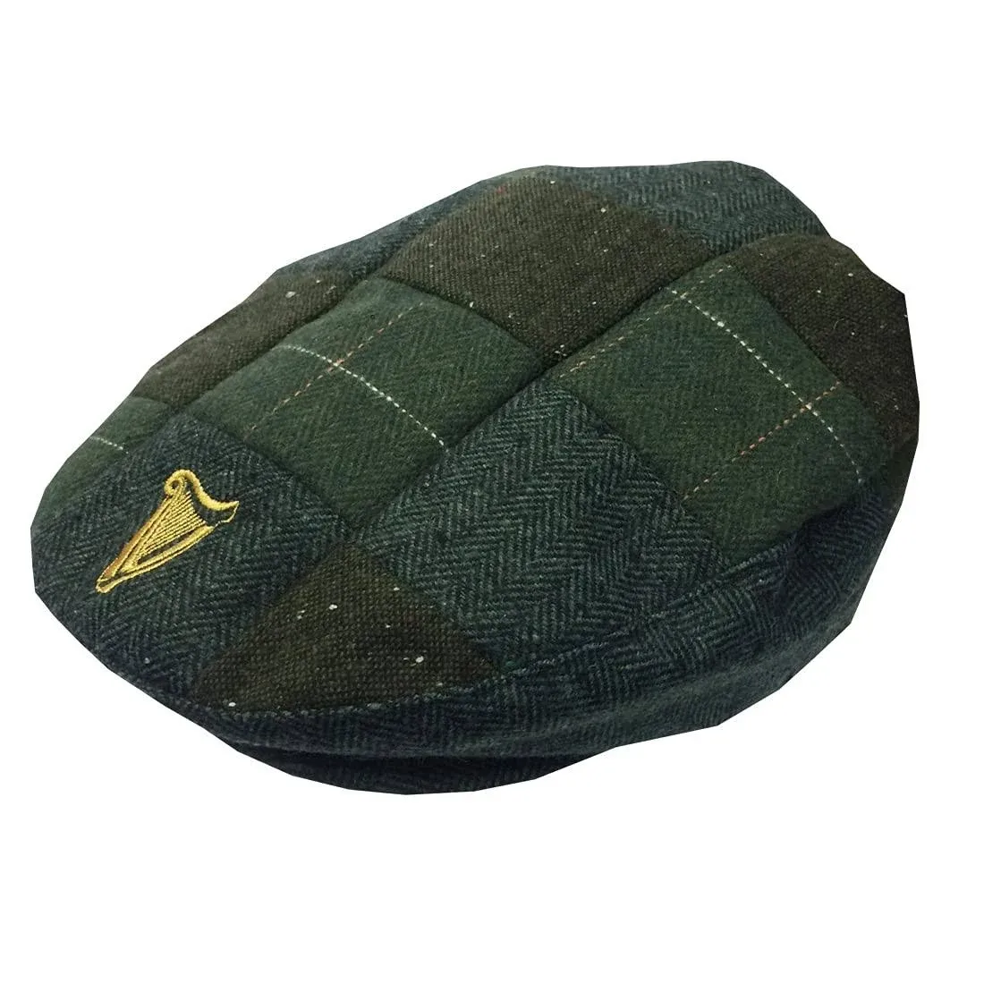 Guinness Tweed/Check Patch Flat Cap Green-Large