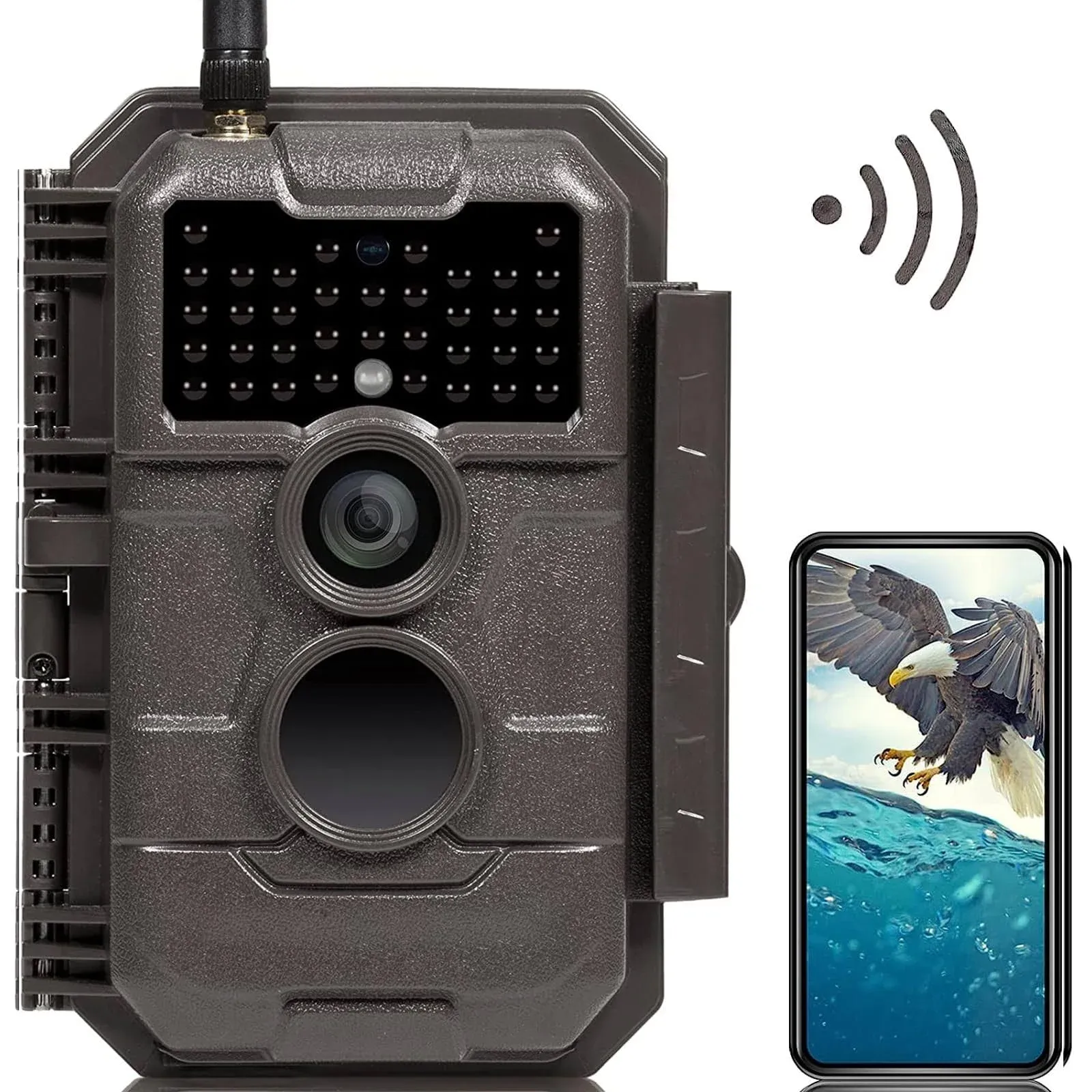 GardePro E6 Trail Camera WiFi Bluetooth 24MP 1296P Game Camera with No Glow Night Vision Motion Activated Waterproof for Wildlife Deer Scouting Hunting or Property Security, Brown