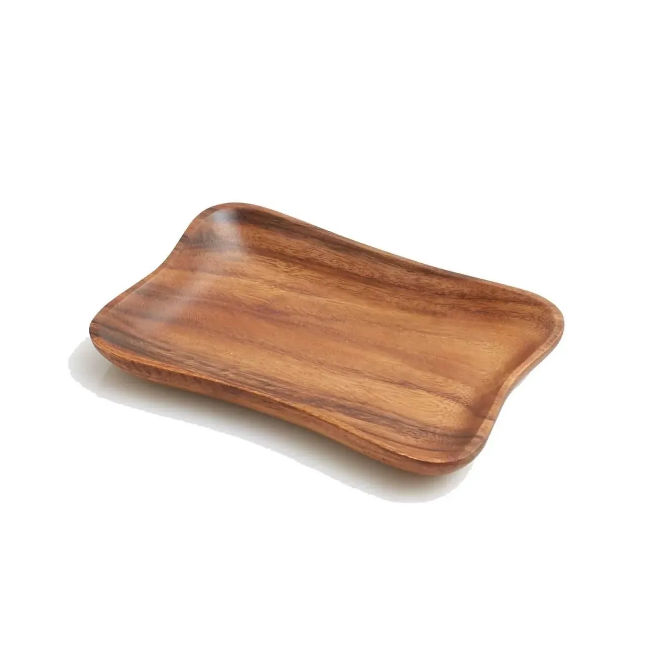 Woodard & Charles Acacia Medium Pinched Serving Tray, 9.5", Natural