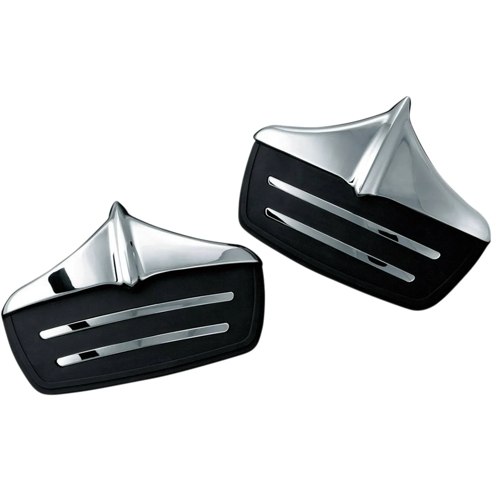 Kuryakyn 7220 Motorcycle Accent Accessory: Rear Wheel Mud Flaps/Splash Guards for 2011-19 Harley-Davidson Trike Motorcycles, Chrome, 1 Pair , Black