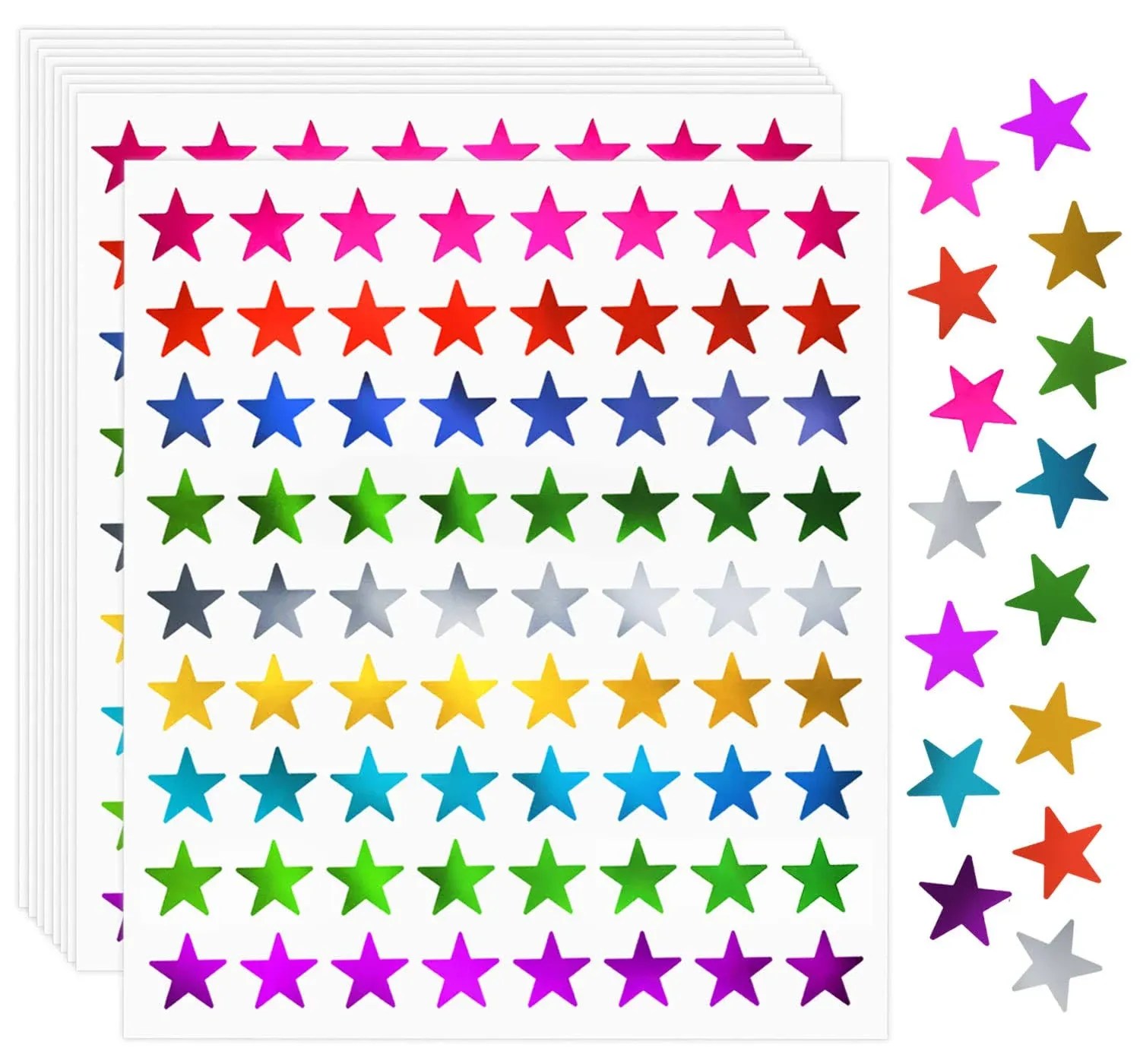 Star Stickers, 2520 PCS 0.6&#034; Foil Star Metallic Stickers, Star Stickers for 