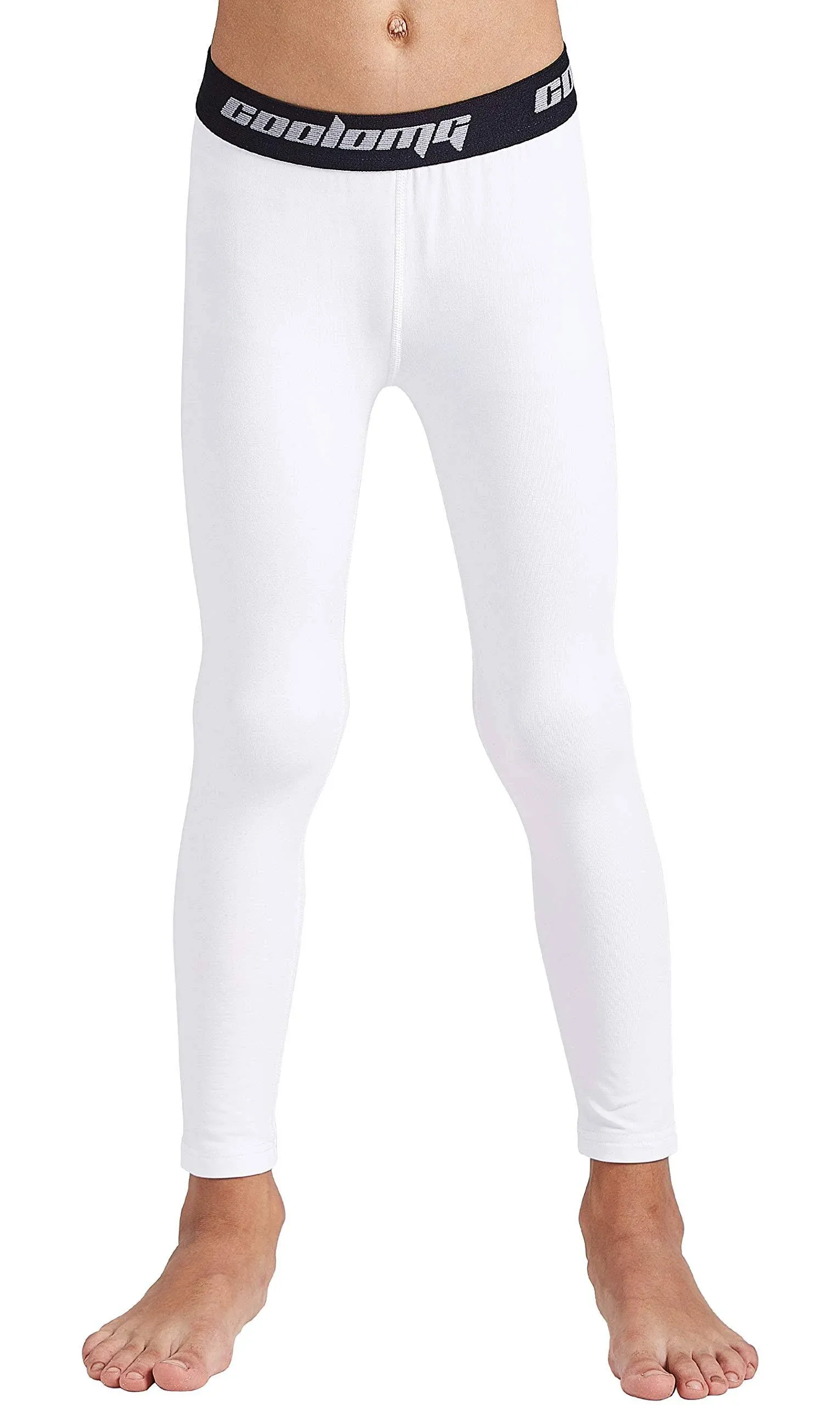 Coolomg Boys Girls Thermal Compression Pants Base Layer Tights Sports Fitness RU