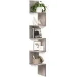 VASAGLE Corner Shelf Wall Mount 5-Tier Floating Corner Bookshelf