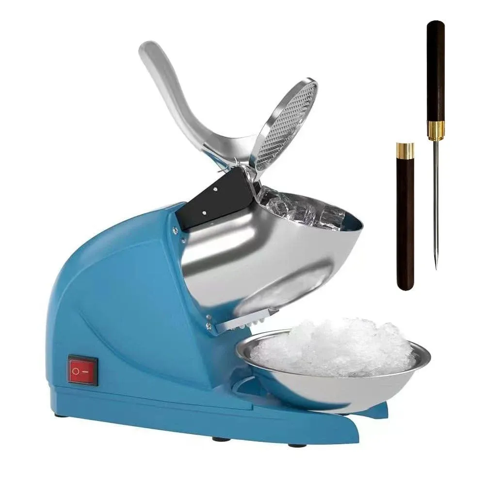 Electric Snow Cone Maker - Stainless Steel Ice Shaver with Ice Pick