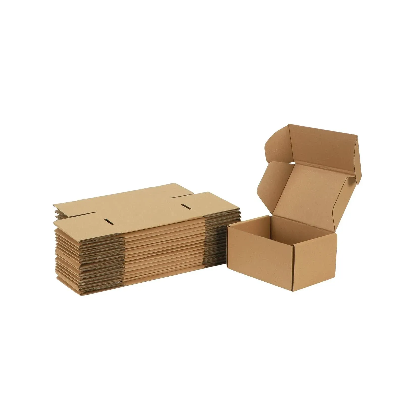 6x4x3 Small Shipping Boxes Set of 20 Brown Corrugated Cardboard Literature Ma...