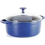 Blue Diamond Cookware Diamond Infused Ceramic Nonstick, 4.5QT Dutch Oven with Glass Lid, Lightweight Design, PFAS-Free, Dishwasher Safe, Blue