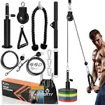 LAT and Lift Pulley System Gym, Upgraded DIY Fitness Pulley Cable Machine Attach