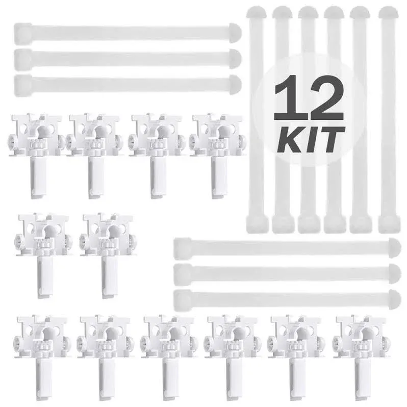 Smatagee 12Pcs Broken Missing Vertical Blinds Repair Kit,Vertical Blind Repair Carrier Repair Bracket Blinds Replacement Parts, White