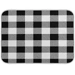 White and Black Buffalo Plaid Dish Drying Mat 18x24 for Kitchen Classic Buffa...