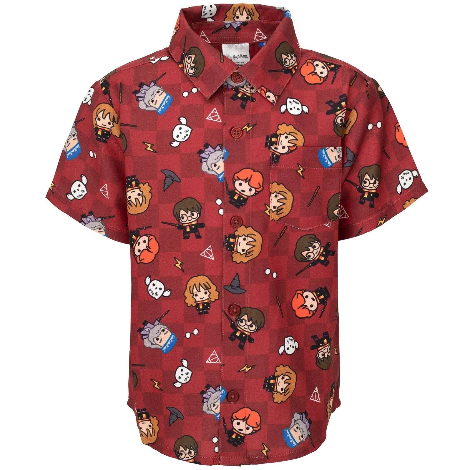 Harry Potter Dumbledore Ron Weasley Hedwig Owl Hawaiian Button Down Shirt Little Kid to Big Kid