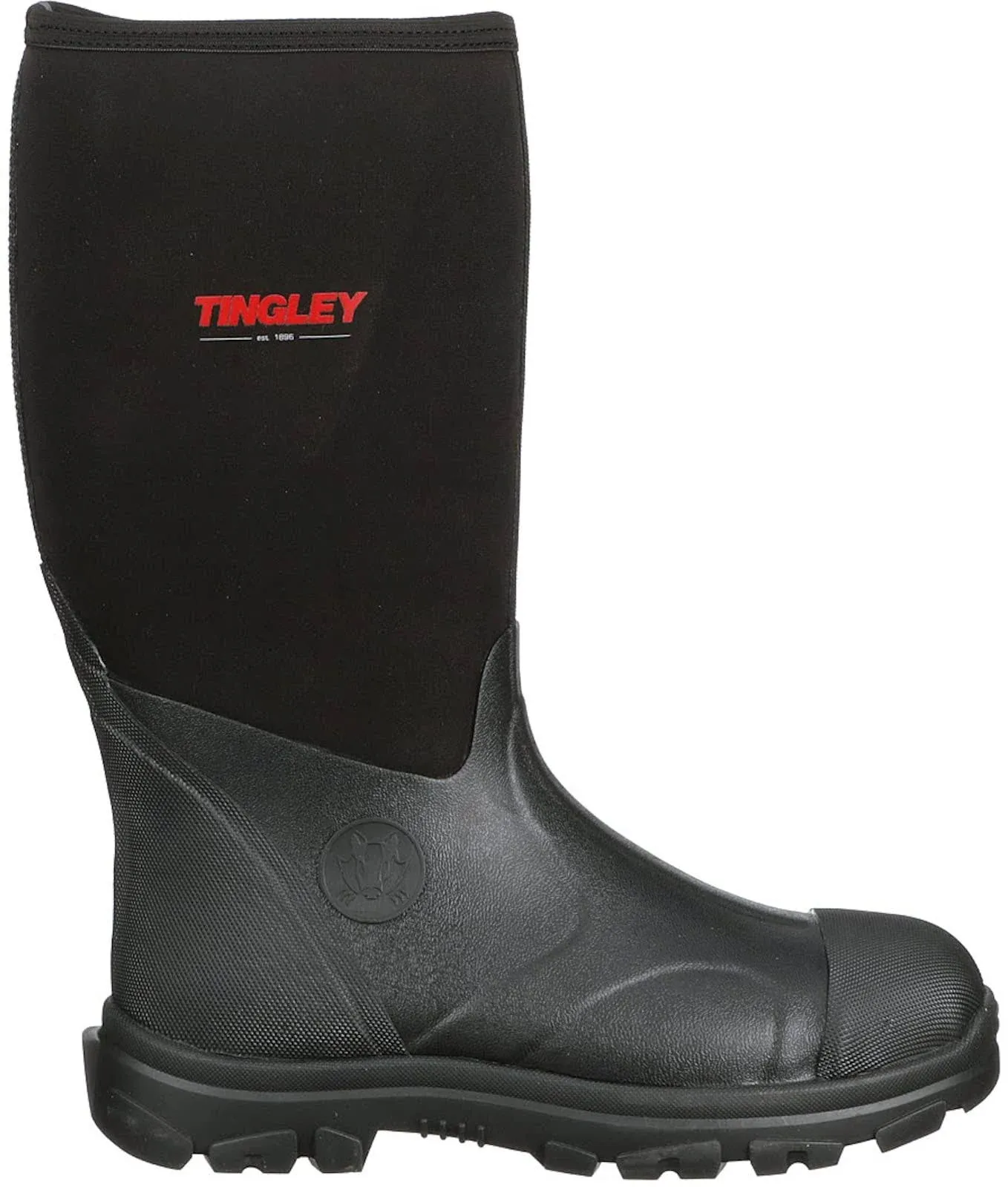 Rubber Boot: Defined Heel/Plain Toe/Waterproof, Rigid Steel, Half Rubber-Neoprene/Rubber, 8, 1 PR