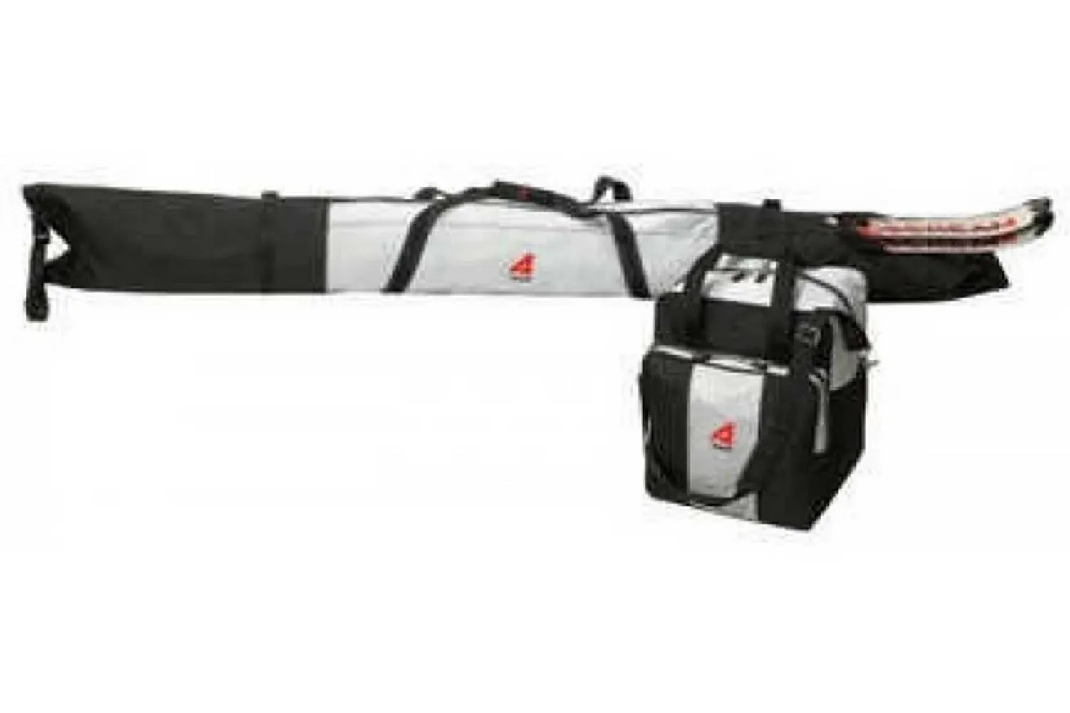 Athalon Two-Piece Ski and Boot Bag Combo Set Boxed, Silver/Black. 135-Silver