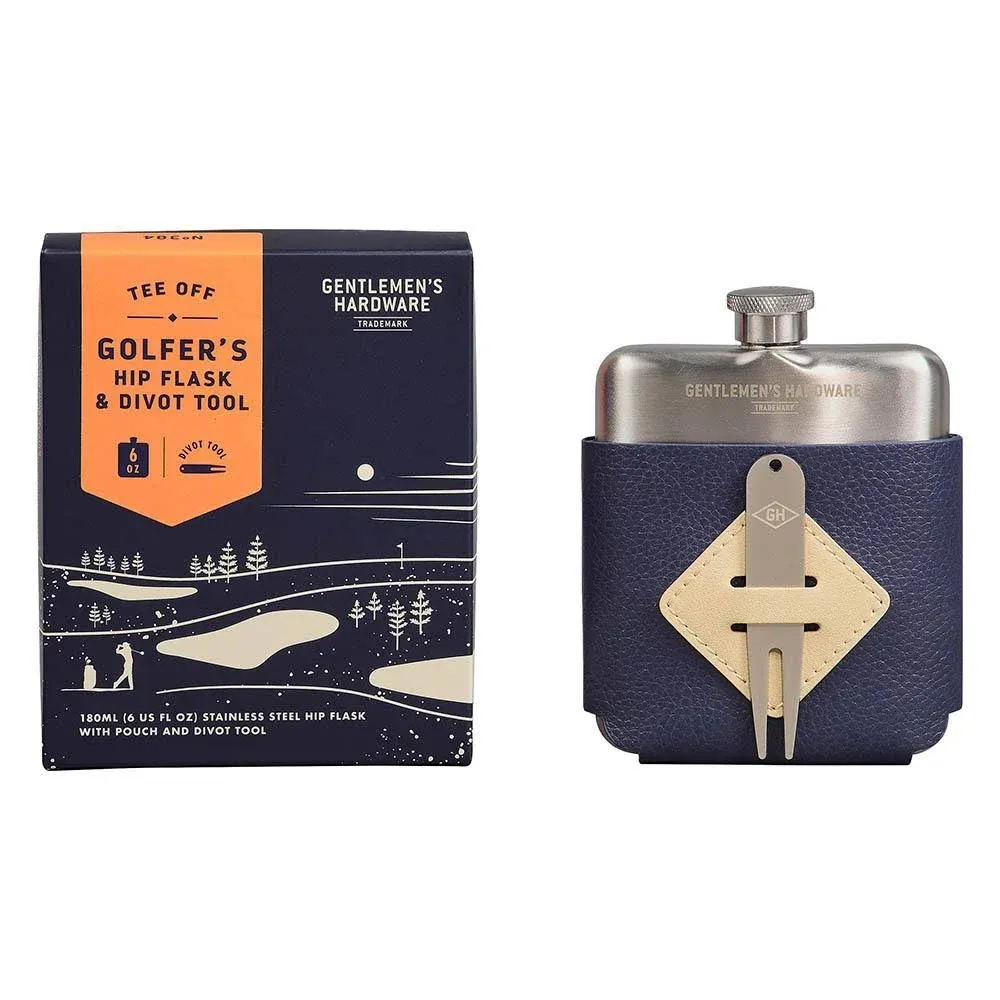 "Gentlemen's Hardware Golfer's Hip Flask & Divot Tool Set - FINAL SALE"